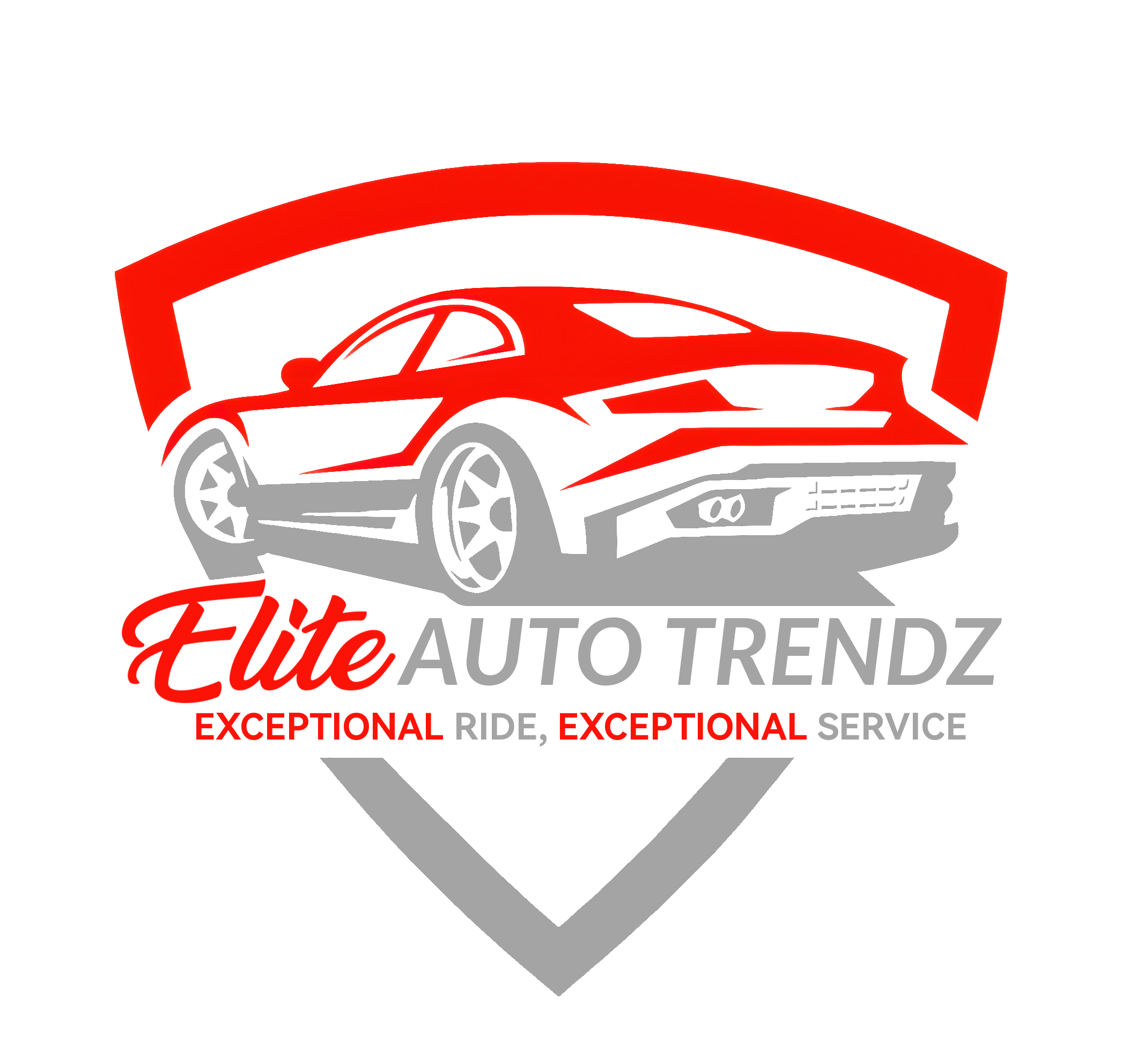 Elite Auto Trendz logo with red sports car silhouette and shield design